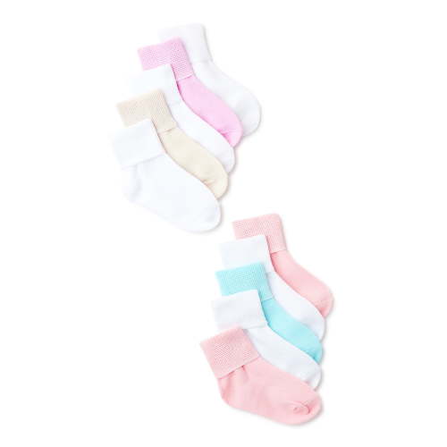 Wonder Nation Baby Girls Bobby Socks, 10-Pack, 0M- 6M