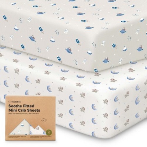 KeaBabies Mini Crib Sheets for Baby Girls, Boys, 2-Pack Soothe Pack and Play Sheets Fitted, Organic Pack N Play Mattress Sheet