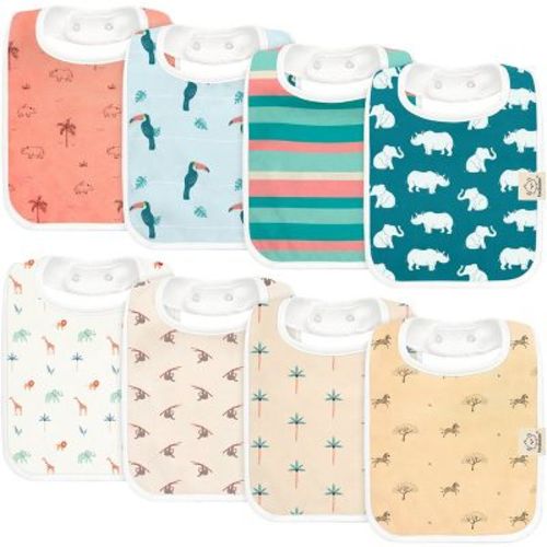 KeaBabies 8-Pack Organic Baby Bibs for Boy, Girl, Drool Bibs, Baby Bib for Girls, Boys, Newborn Teething Bibs (Mauve)