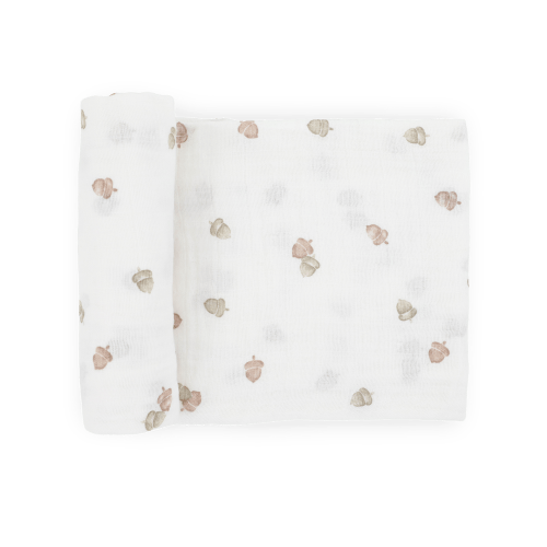 Cotton Muslin Swaddle Blanket - Acorns