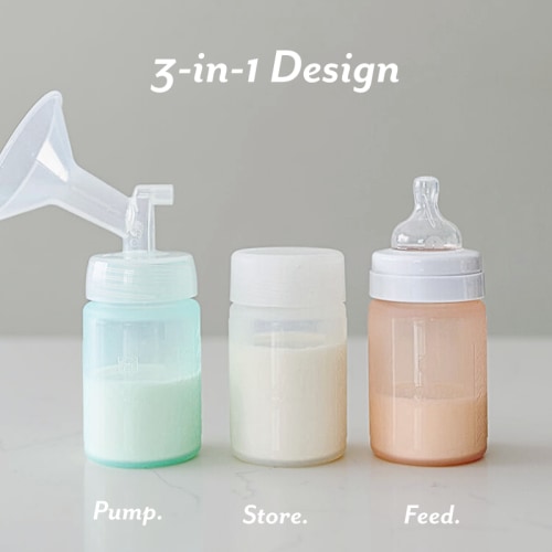 Silicone Breast Milk Storage Wide (Set of 3) Ocean MIst