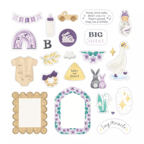 Baby Girl Scrapbook Embellishments: Welcome Baby Purple - Creative Memories