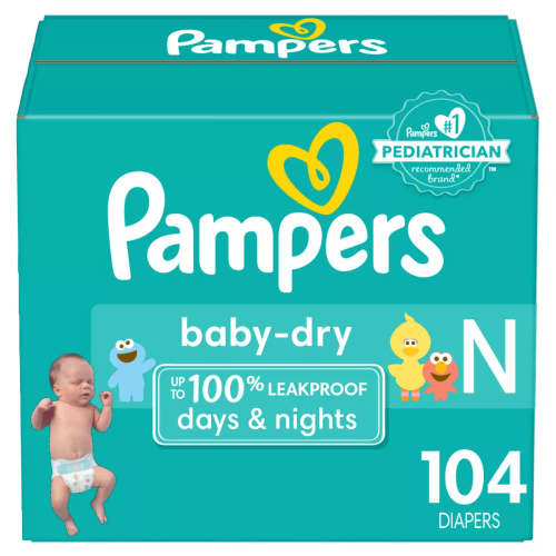 Pampers Baby Dry Diapers Newborn 104 Count — buybuy BABY
