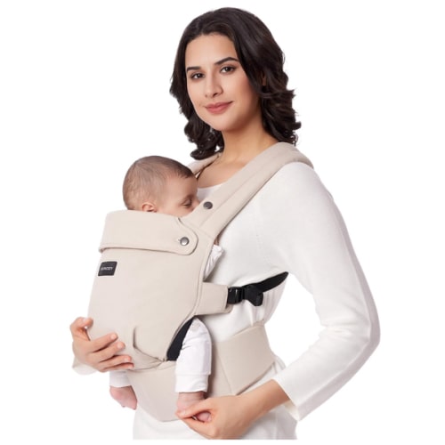 Momcozy Baby Carrier - Ergonomic, Cozy and Lightweight Carrier for 7-44lbs, Effortless to Put On, Ideal for Hands-Free Parenting, Enhanced Lumbar Support, Purehug for Infant to Toddler, Khaki