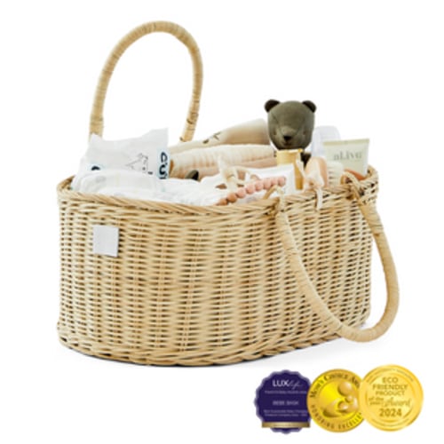 Baby Diaper Caddy Organizer "SAVANNAH" Handmade & Natural by BEBE BASK® – BEBE BASK