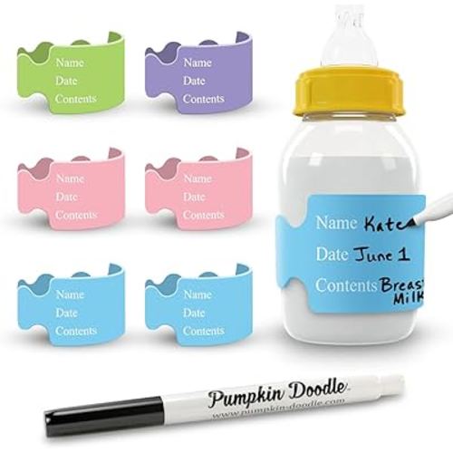 Pumpkin Doodle The Original Write and Reuse Baby Bottle Labels for Daycare