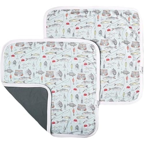 Copper Pearl Baby Security Blanket Set of 2 - Portable Size for Self-Soothing On-The-Go, Ideal Baby Blankets for Boys and Girls, Ultra-Soft, and Gift-Ready Loveys - Trout