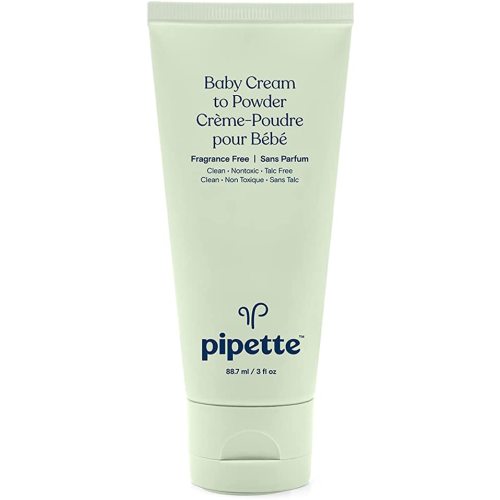 Pipette Baby Cream to Powder - Talc-Free Baby Powder, Keep Baby's Skin Happy, Squalane Helps Restore The Natural Balance of Baby’s Skin, Fragrance Free, 3 oz
