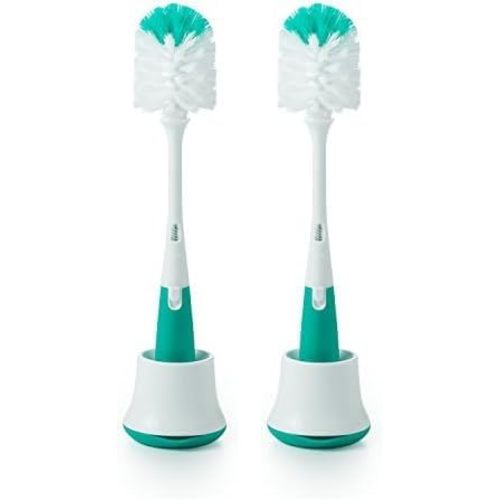 OXO Tot Bottle Brush with Nipple Cleaner and Stand - Teal, 1 Count (Pack of 2)