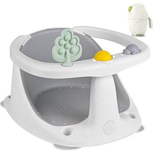 Baby Bath Seat for Babies 6 Months & Up - Bathtub Seats for Babies Sitting Up with Rinse Cup, Non-Slip, Comfortable, Infant Bath Essentials