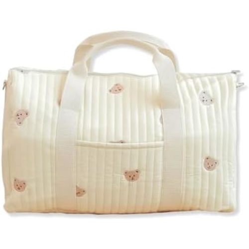 Large Capacity Embroidery Diaper Bag Tote,Lightweight Travel Duffel Bag Messenger Bag Nappy Changing Bag Mummy Bag