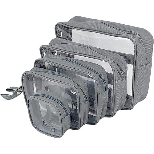 5 Piece Diaper Bag Organizer Pouch Set, Clear with Straps and Pacifier Case