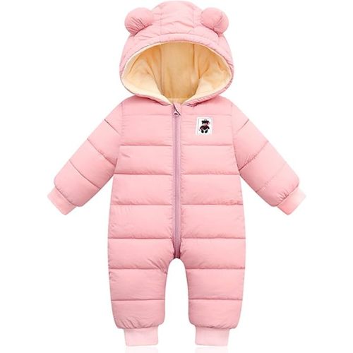Baby Snowsuit Winter Hooded Romper Baby Coat Jumpsuit Zipper Infant Clothes Outfits Boys Girls