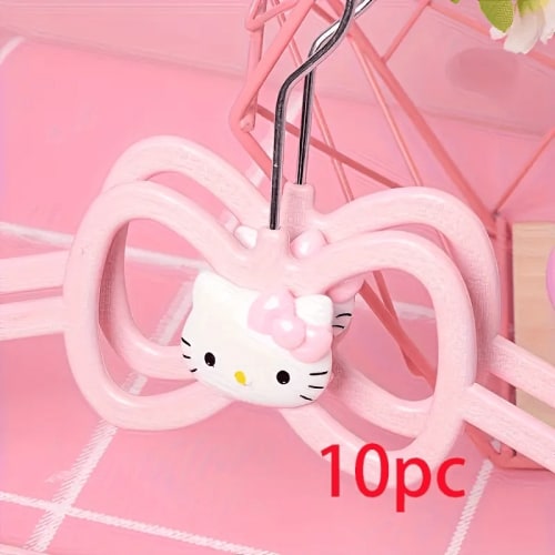 Pink Plastic Coat Rack Featuring a * KT Cat with a Heart Bow - a *, Space-* Hanger Ideal for Bedrooms, Bathrooms, And Dorms - Designed for Home Assembly
