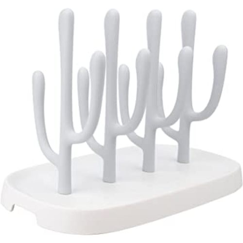 Baby Bottle Drying Rack, Small Portable Bottle Dryer Holder for Nipples, Cups, Pump Parts and Accessories, Updated (White)