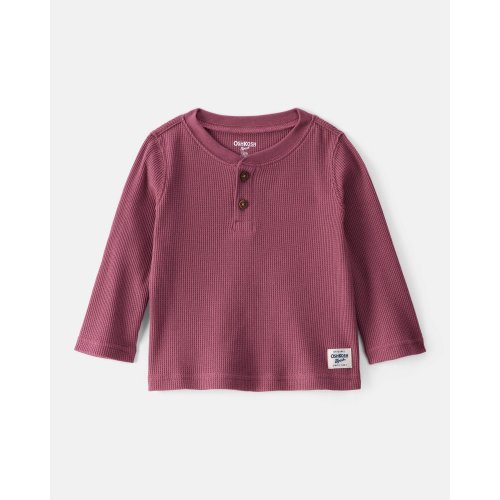 Baby Boy Long-Sleeve Henley Shirt - Red - OshKosh | Carter's