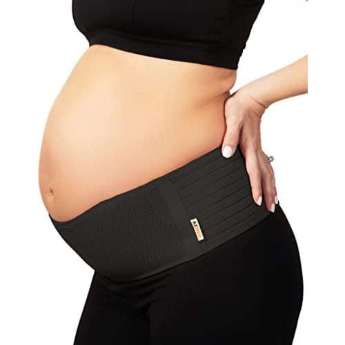 AZMED Maternity Belly Band for Pregnant Women - Pregnancy Belly Band for Abdomen Pelvic Waist Back Support - Adjustable Belly Support Bands for Pregnant Women - Maternity Belt Fits Up to 46" - Black
