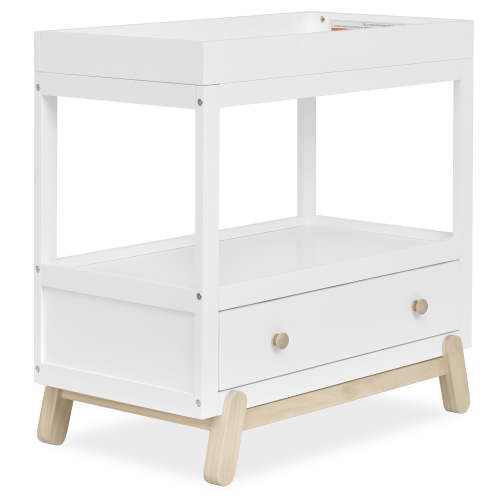 Dream On Me Hygge Changing Table, Matte Black Vintage White Oak