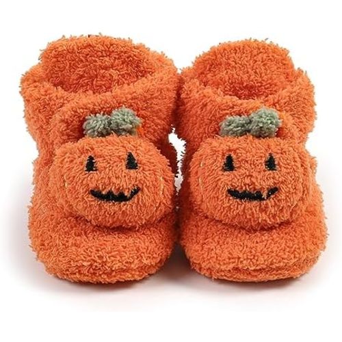 Timatego Newborn Baby Boys Girls Booties Stay On Socks Non Skid Soft Sole Infant Toddler Warm Winter House Slipper Crib Shoes 0-18 Months