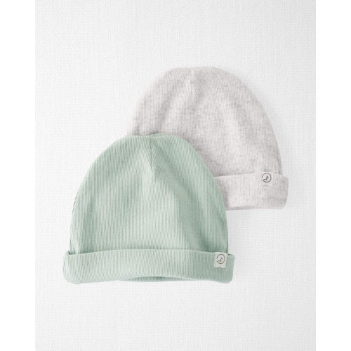 Baby 2-Pack Organic Cotton Rib Caps