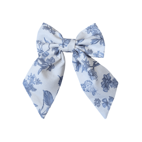 Pretty Girls' Bows in Blue Toile Butterfly