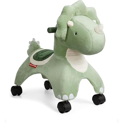 Radio Flyer Dash The Rolling Dinosaur, Ride On Toy for Toddlers Ages 1-3, Green Dinosaur Toy for Kids