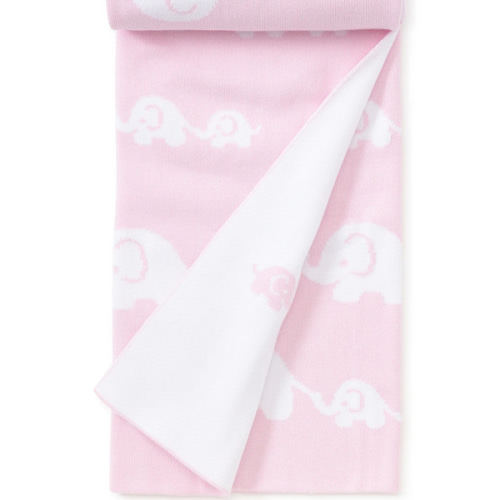 Pink Elephant Knit Novelty Blanket