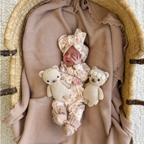 Frill Zip Romper | Paisley Coffee – Little and Fern