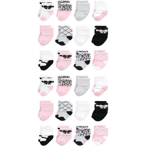 Hudson Baby Unisex Cotton Rich Baby Terry Socks 24-Pack