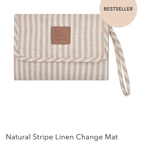 Natural Stripe Linen Change Mat