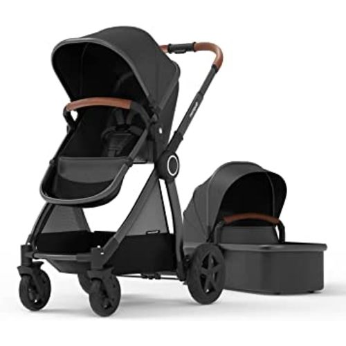 Mompush Ultimate2 Baby Stroller for Toddler with Removable Bassinet & Reversible Seat, Smooth Glide Bassinet Stroller, Full-Size for Comfortable Outings with Baby