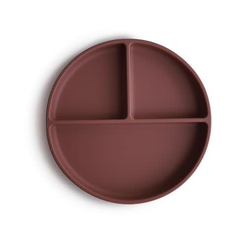 mushie Silicone Suction Plate | BPA-Free Non-Slip Design (Woodchuck)
