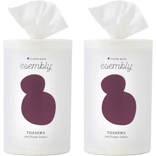 Esembly Tossers, Cloth Diaper Disposable Viscose derived from bamboo Liner, Fragrance-Free and Chlorine-Free, One Size, 2- Liners (2-Pack)