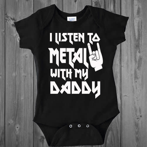 I Listen to Metal With My Daddy Baby Bodysuit