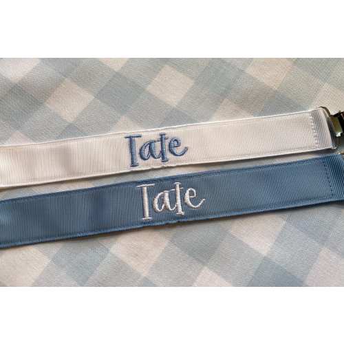 Simple Monogrammed Pacifier Clip, Paci Leash,  Personalized Baby Boy Shower Gift