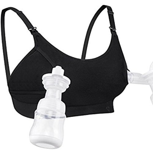 Hands Free Pumping Bra, Momcozy Adjustable Breast-Pumps Holding and Nursing Bra, Suitable for Breastfeeding-Pumps by Lansinoh, Philips Avent, Spectra, Evenflo and More (Medium, Black)