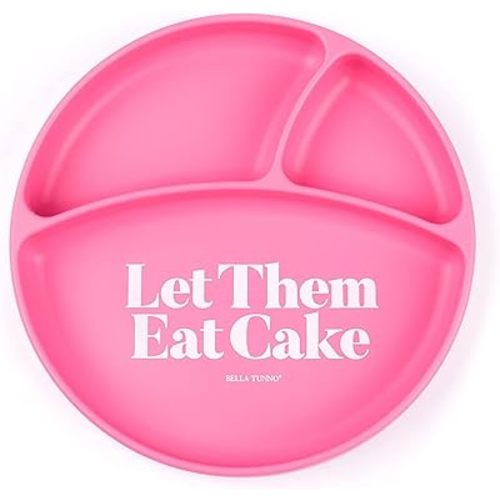 Bella Tuno Wonder Plate - Silicone Suction Plates for Baby and Toddler Plates, Microwave and Dishwasher Safe Food-Grade BPA Free Silicone, Let Them Eat Cake, One Size