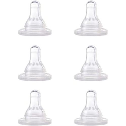 NUK First Essentials Silicone Baby Bottle Nipples, Slow Flow, 6 Pack