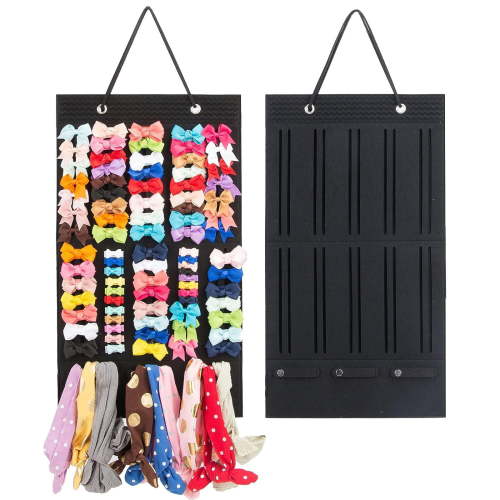 Hair Bows Holder, Large Capacity 150 Small Hair Bows 20 Headbands, Wall Hanging Organizer For Baby Girl Room Nursery Decors
