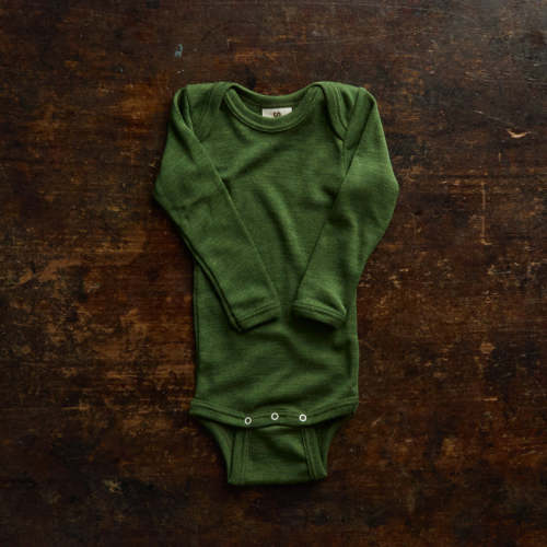 merino wool + silk body | 3-6 months forest