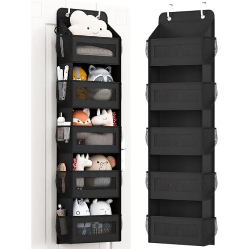 Over the Door Organizer with 15 Pockets, Door Hanger Organizer for Bathroom Storage, Back of Door Shoe Organizer, Kids Organization and Storage, Bath Toy Storage, Hanging Closet Organizer