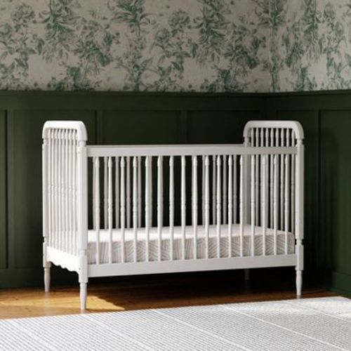 Namesake Liberty 3-in-1 Convertible Spindle Crib with Toddler Bed Conversion Kit - Warm White