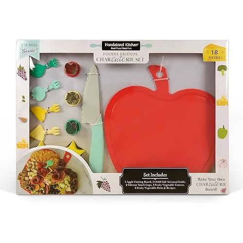 Handstand Kitchen Foodie Friends Char-Cute-RIE 18-Piece Charcuterie Set for Kid Safe Cooking