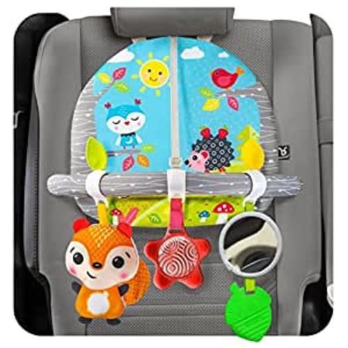 Amazon.com : Car Seat Toys for Babies - Double Sided Rear Facing Carseat Toy with Baby Mirror for Infants Girls and Boys 0+ Month by BENBAT - Blue : Toys & Games