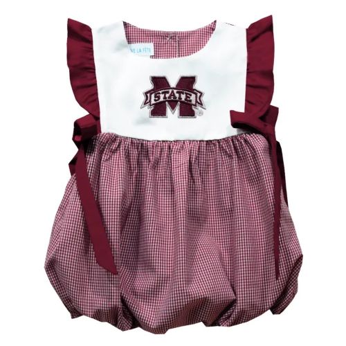 MSU Embroidered Gingham Girls Bubble