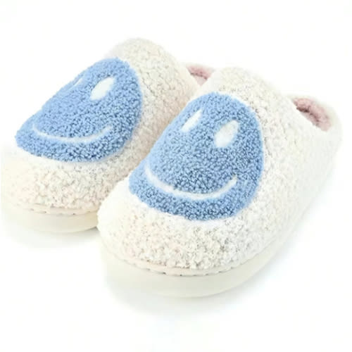 Women's Cute Cartoon Smile Face Design Plush Slippers, Casua - TikTok Shop