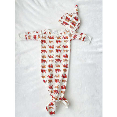 Saltwater Swaddles Newborn Gown and Hat in Easy Tiger – Southern Heirs Kids