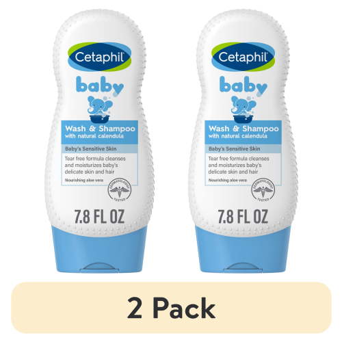 (2 pack) Cetaphil Baby Moisturizing Aloevera Body Wash and Shampoo, Organic Calendula, 7.8 fl oz