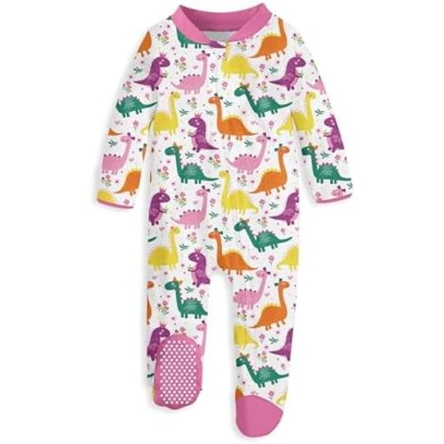 UNIFACO Baby Girls Boys Footed Pajamas One-Piece Sleeper Snug Fit Sleep and Play Zip Front Footie Romper 0-12 Month