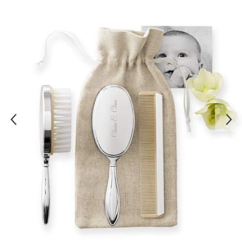 Silver Baby Brush & Comb Set